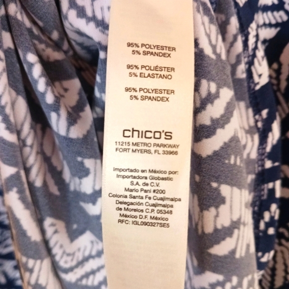 Chico's Maxi Flowy Tribal Blue White Print Skirt - Picture 8 of 13